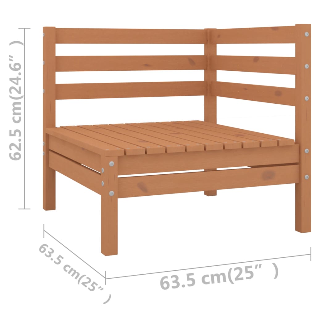 9-tlg. Garten-Lounge-Set Honigbraun Massivholz Kiefer